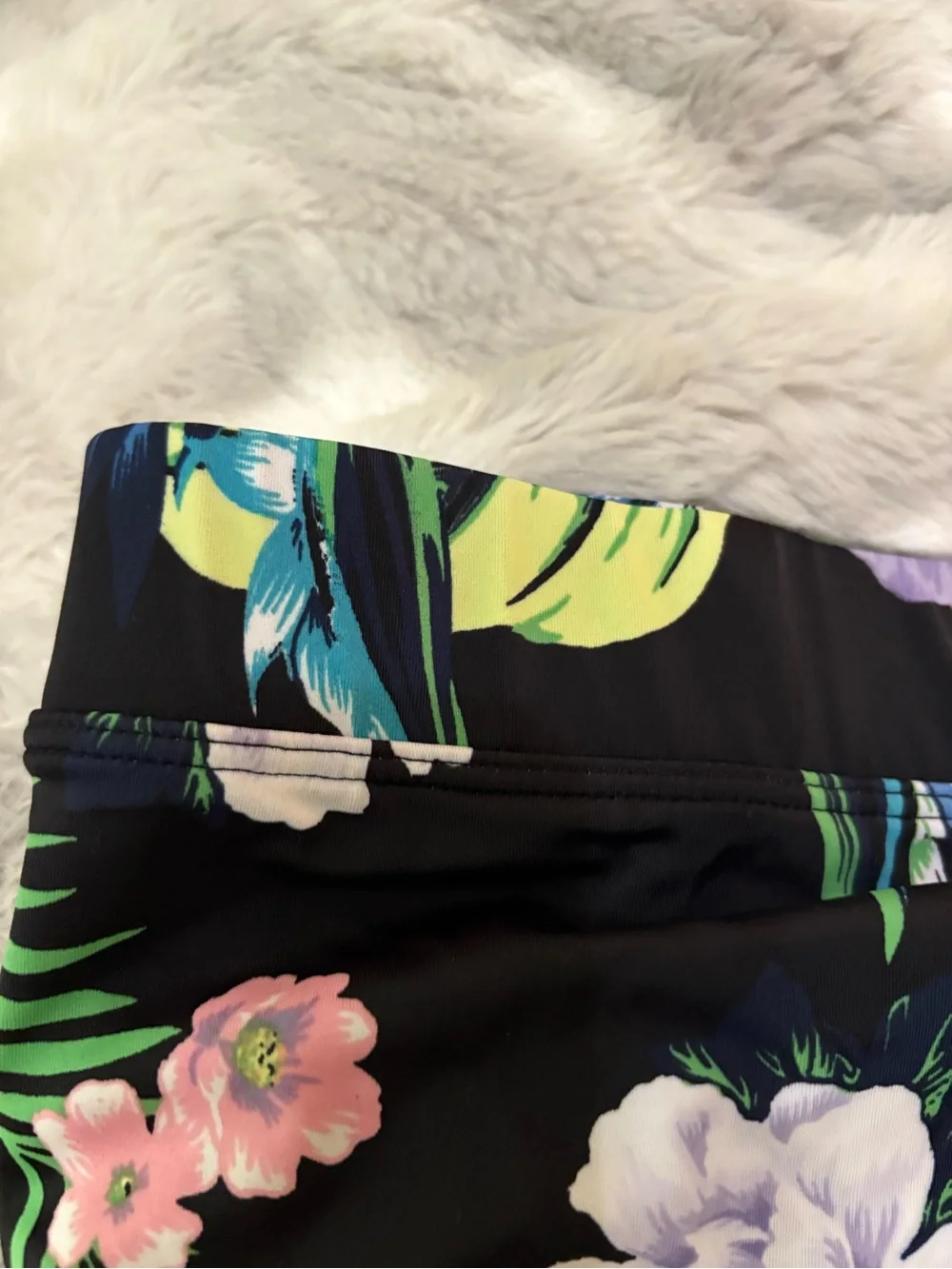 Cacique Turquoise Floral Halter Swim Dress with Black Trim